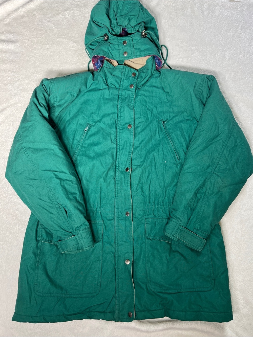 VTG Hooded Cabin Creek Forest Green Women’s 90s Ski Snow Coat L